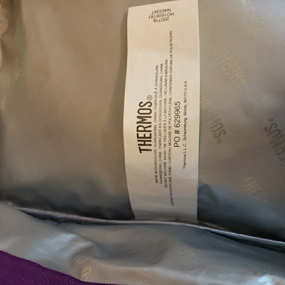 VGC Thermos Soft Cooler Purple Geo. Multicolor Insulated Warm/Cold Lunch Bag/Box